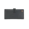 Black Leather Long Bifold Wallet