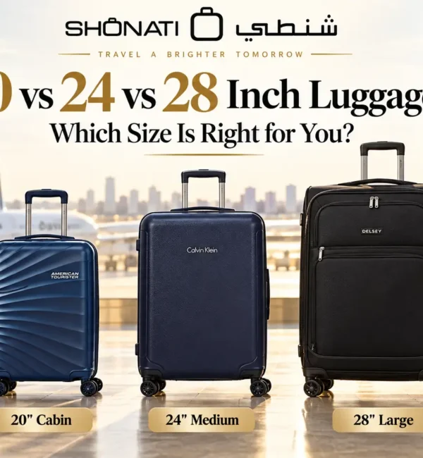20 vs 24 vs 28 inch luggage size comparison at SHONATI