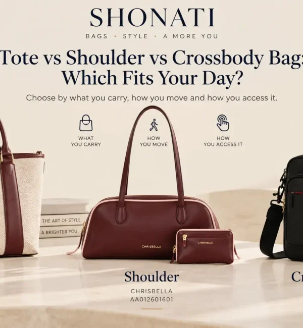 Tote shoulder and crossbody bags compared for everyday use at SHONATI