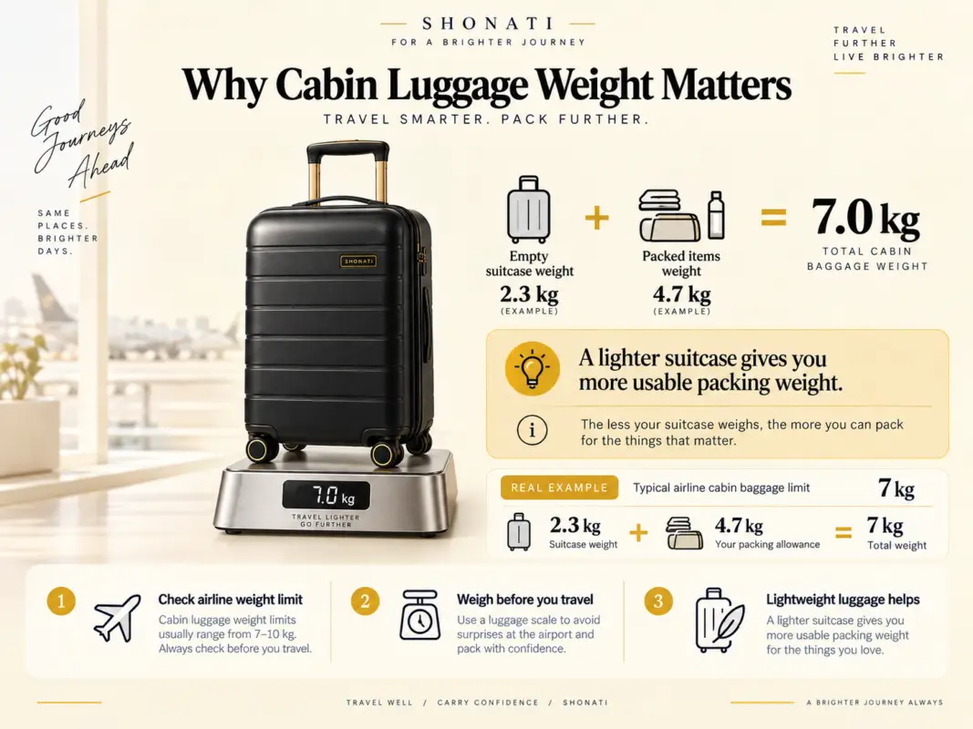 Why cabin luggage weight matters and how empty suitcase weight affects packing allowance