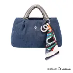 David Jones CM8464 Denim Look Scarf Handbag | SHONATI